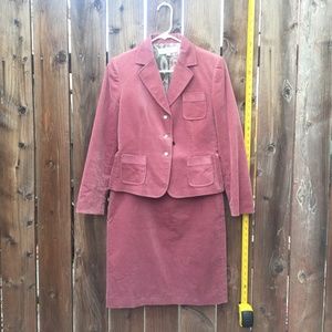 Pink Corduroy Business Suit Jacket Skirt Tahari 6P